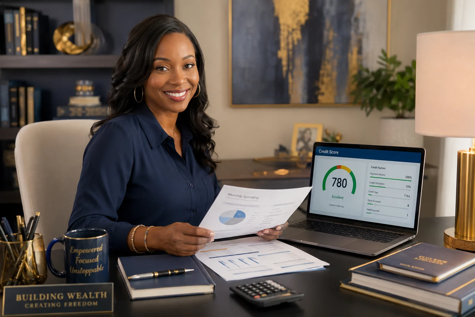 Financial wellness — person reviewing finances